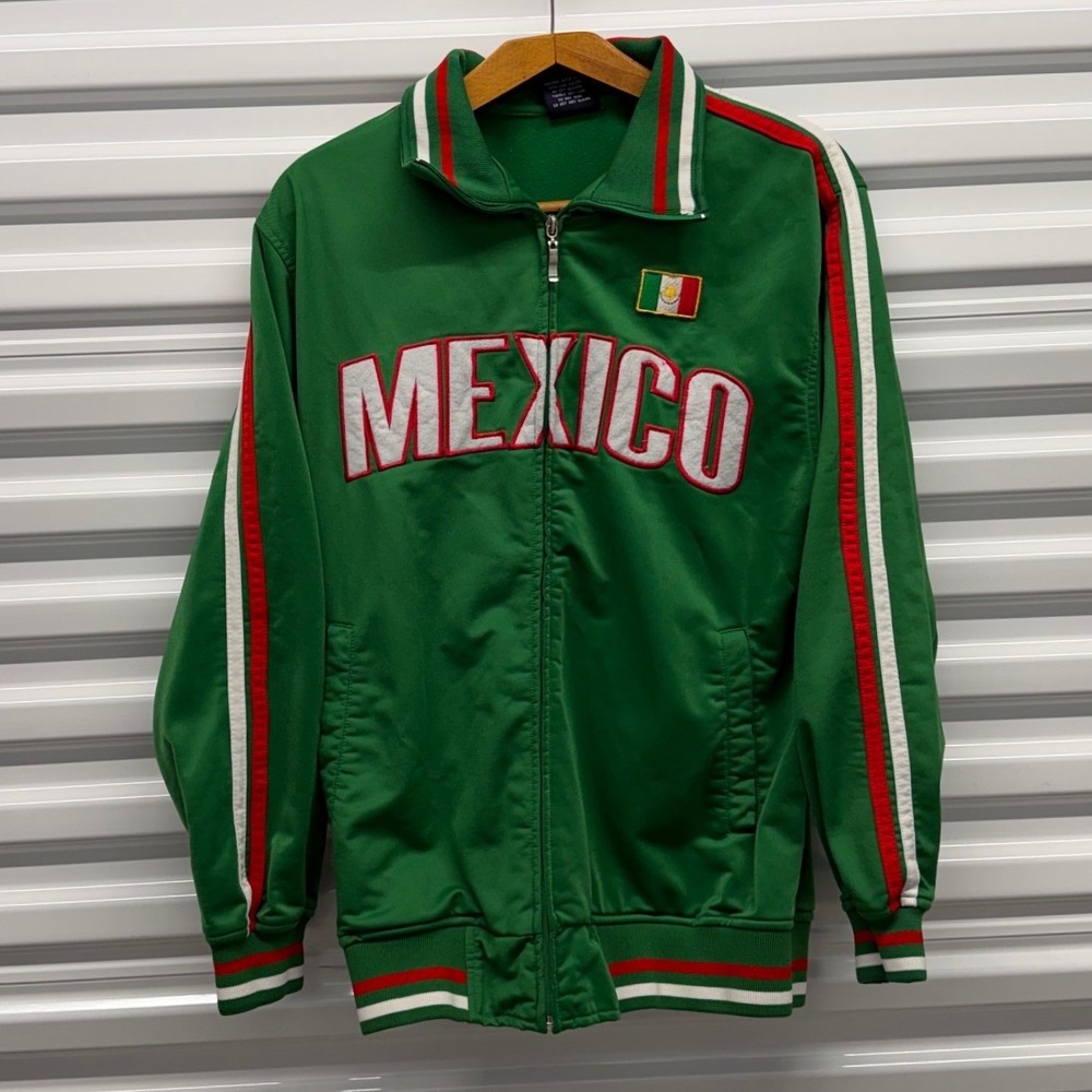 Vintage 90s Mexico Victorious Full Zip Embroidered Mens Medium Track Jacket